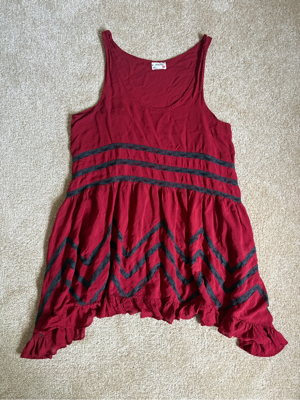 Free People Red trapeze slip dress - Picture 3 of 6